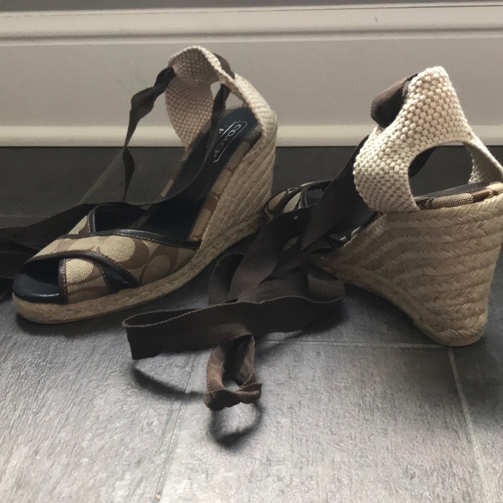 Coach espadrilles with brown ties